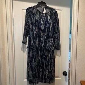Fabu Paris blue sequin dress with scarf